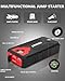 CARHEV Starthilfe Powerbank für pkw, 4000A Auto Starthilfe Powerbank (Bis Zu 8,0L Benzin Oder 8,0L Diesel), 12V Jump Starter Powerbank mit USB Schnellladung und LED Taschenlampe