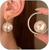 Aretes de Perla Caída Elegantes para Mujer, Perlas Barrocas, Aretes Colgantes de Declaración, Aretes de Perla Grande Circular Exagerada, Joyería Linda para Regalos de Cumpleaños 1