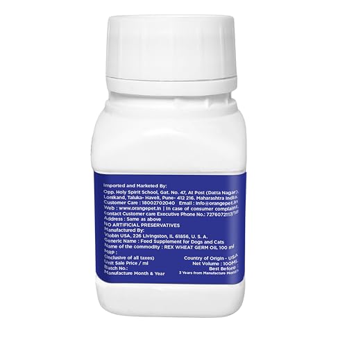 Image of Rex Wheat Germ Oil 100 ml | Vitamin E & Omega 3,6 | Pet Skin & Coat Care