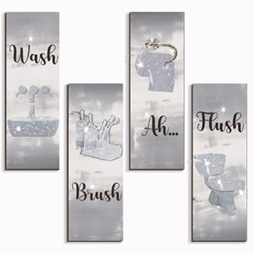 FENCORDAR Silver Bathroom Decor Set