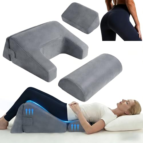 Bomggic BBL Pillow After Surgery for Sleeping, 4-in-1 Brazilian Butt Lift Surgery Recovery Set, Post-Op Support Cushion for Pain Relief, Adjustable-Size BBL Bed Cushion, BBL Recovery Must Haves