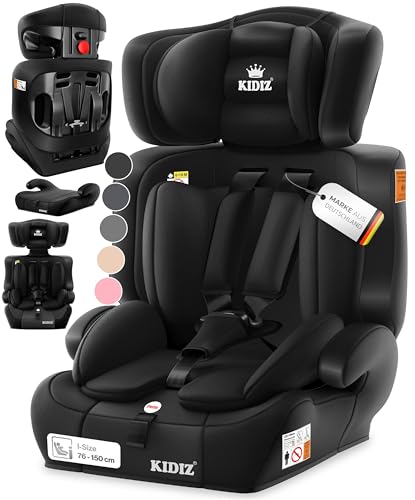 KIDIZ® Autokindersitz Kinderautositz Gruppe 1+2+3 9-36 kg 5-Punkt-Sicherheitsgurt, Autositz, Kindersitz, Einstellbare Kopfstütze