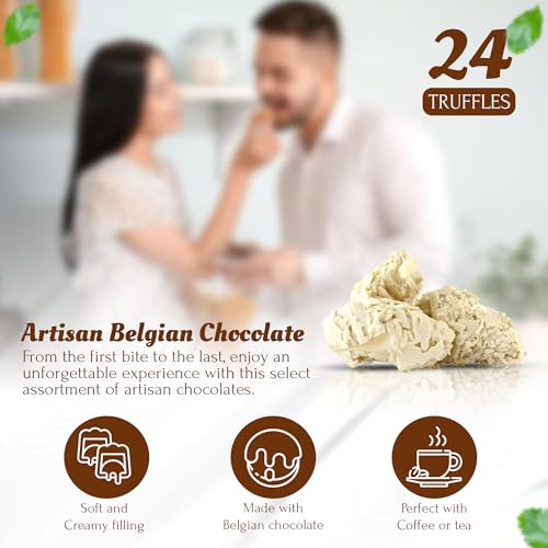 CHAMBALL Luxury Belgian Chocolate Gift Box | 24 Handmade Truffles with White, Milk, Dark Chocolate, Mango, Strawberry & Orange | Fancy Posh Chocolates Gift for Women | Premium Assorted Boxed Chocolate - Image 6