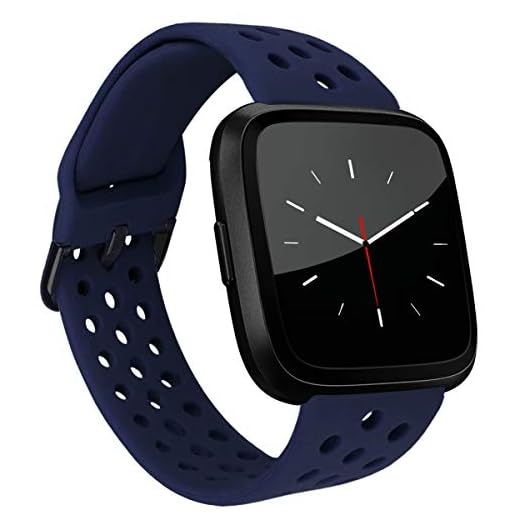 MroTech Kompatibel med Fitbit Versa 2 rem silikon, klassisk TPU gummi sport ersättningsband kompatibla med Fit Bit Versa/Versa Lite/Versa Special Edition/Versa2 klockarmband för kvinnor män, blå
