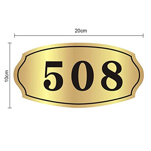 Customized Home Address Number Sign Self Adhesive Personalized House Number Sign Plaque Abs Golden Color Home Address Number Plate Wall Mounted Metal Door Number Plate Sign For Home Hotel Apartment #TOP1