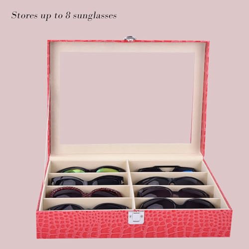 Image of AUTOARK Leather 8 Piece Eyeglasses Storage and Sunglass Glasses Display Case Organizer