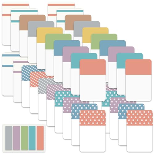 Image of ELII 900 PCS 1 Inch Book Tabs Sticky Index Tabs,Writable Repositionable | File Tabs Flags, Colored Page Markers, Labels for Reading Notes, Books and Classify Files, Smooth Writing,Transparent