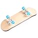 BISOZER Mini Finger Skateboard – Wooden Finger Board Ultimate Sport Training Props in Light Brown with Ball Bearings -1 Pack (Random Color Bearing Wheels)