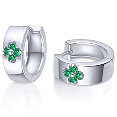 Lab Grown Emeral+Rhodium Plated