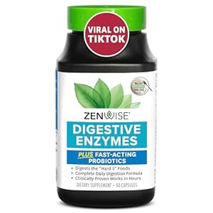 Zenwise Health Digestive Enzymes – Probiotic Multi Enzymes with Probiotics and Prebiotics for Digestive Health and Bloating Relief for Women and Men, Daily Enzymes for Gut and Digestion – 60 Count
