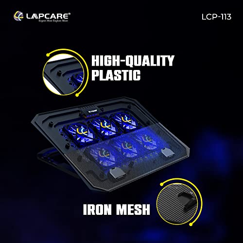 Image of Lapcare Chillmate Pro LCP113 Black | USB Power Supply | 5 Adjustable Positions | 6 Fans | 2 USB Port 2.0 for Multiple Device Usage | Heat Dissipation | Fans Speed 1800-2200Rpm