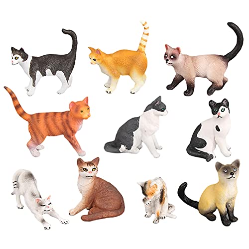 Estatuetas De Gato Realistas, Miniaturas De Gato, Conjunto De Brinquedos De Bonecos Educacionais De