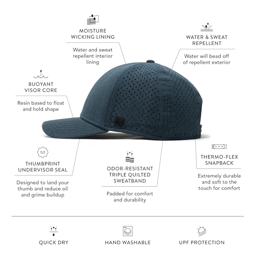 Image of melin A-Game Hydro, Performance Snapback Hats, Water-Resistant Baseball Caps for Men & Women, Golf, Running, or Workout Hat