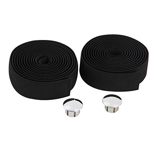Ciclismo Colorido Manija Correa Bicicleta Bicicleta Corcho Manillar Cinta Wrap +2 Bar Free - Negro
