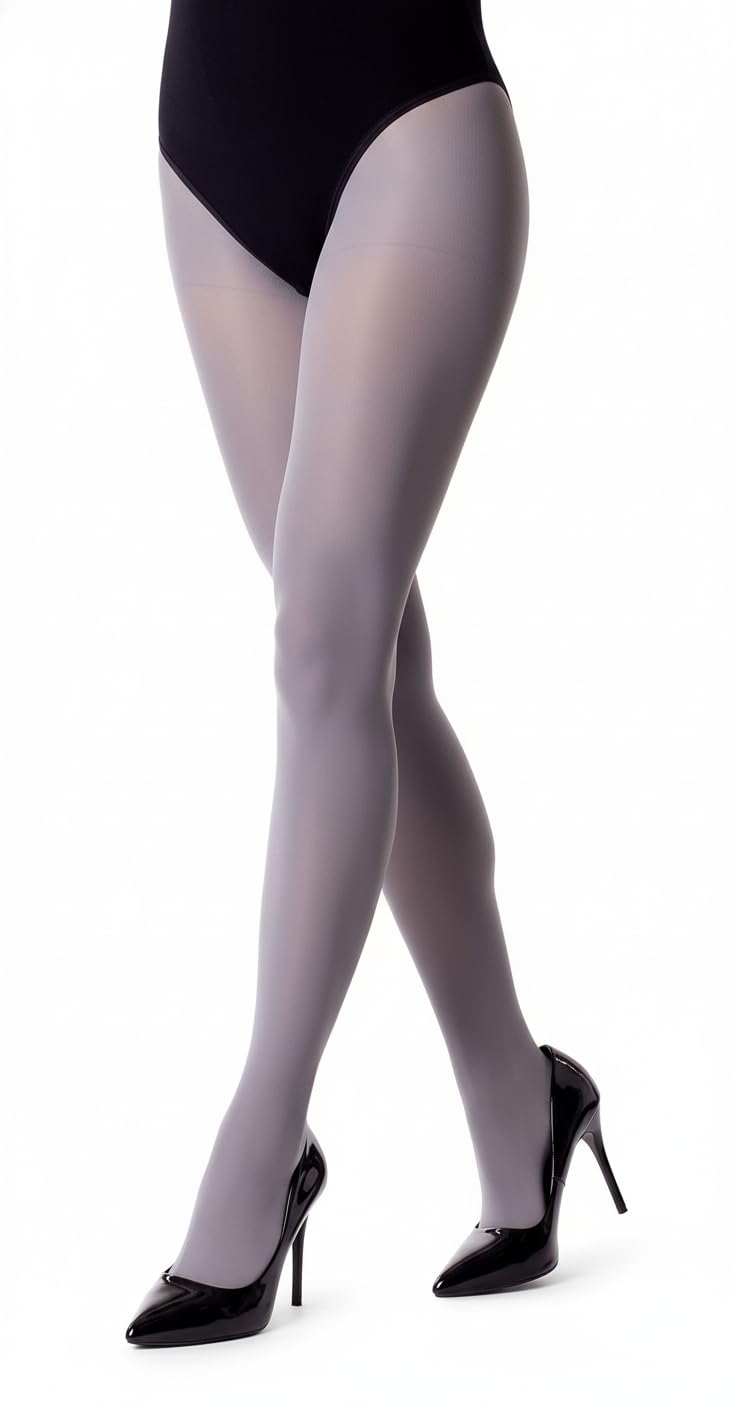Noq Women's Ash Plain Tights 40 Denier Casual Colour Pantyhose Sensual Footed Stockings Semi-Sheer Mireille, Xl