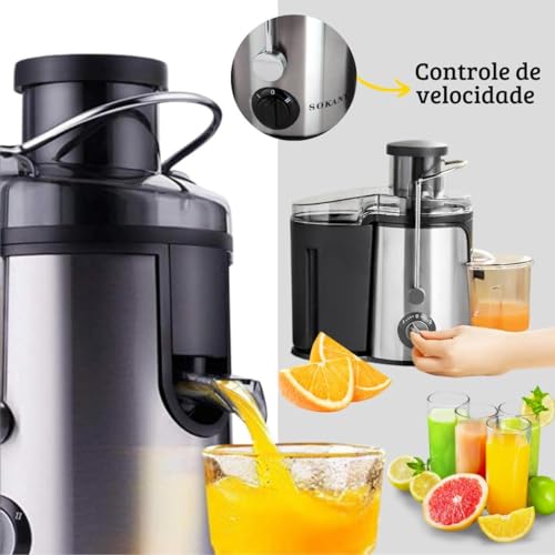 Centrifuga de Alimentos 110V 800W Sucos Cozinha Sokany