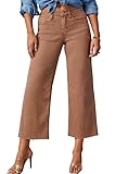 Allimy Womens Jeans Baggy Stretchy High Waisted Denim Wide Leg Pants Trendy 90s Loose Jean Rust Size 4