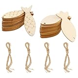 40 Stück Selbstgemachte Holzfischanhänger, Geschenkanhänger, Geschenk-Hanfseile, Rohlinge Kann Selbst Gemacht Werden, Geeignet für Feiertagsdekorationen, Geschenkdekorationen, Bastelprojekte