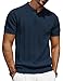 PJ PAUL JONES Polo da uomo a maniche corte casual a coste da golf magliette, blu navy, M