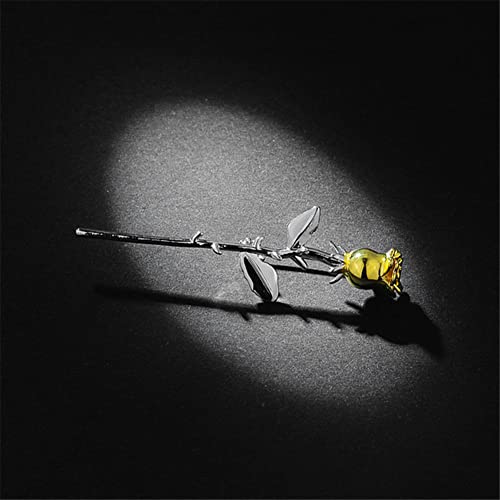 Image of Rose Flower Brooch Lapel Pins Wedding Party Badge Dress Hat Bag Suit Accessories Mother's Day Valentine Jewelry for Women Gifts