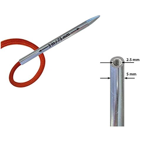 SafetyCare Stainless Steel 550 Paracord & Leather Stitching FID Lacing Needle 3in (75mm) Long - for 1/8in (3mm) Laces & Strings - 1 Needle Pack Cover