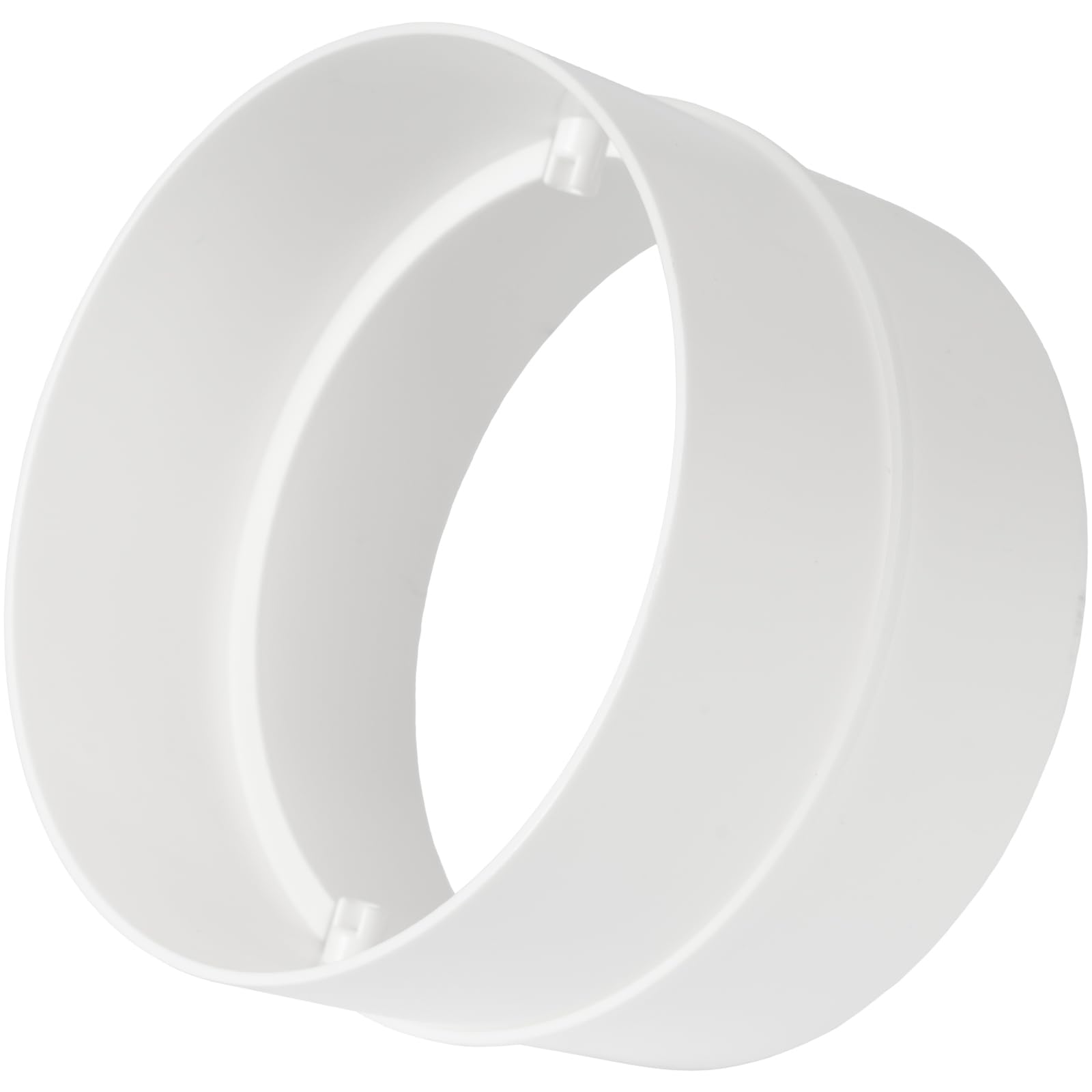 Repa Market Paquete de 2 conectores de tubo de 125 mm para manguera de aire, redondos, flexibles, para conectar tuberías, blanco