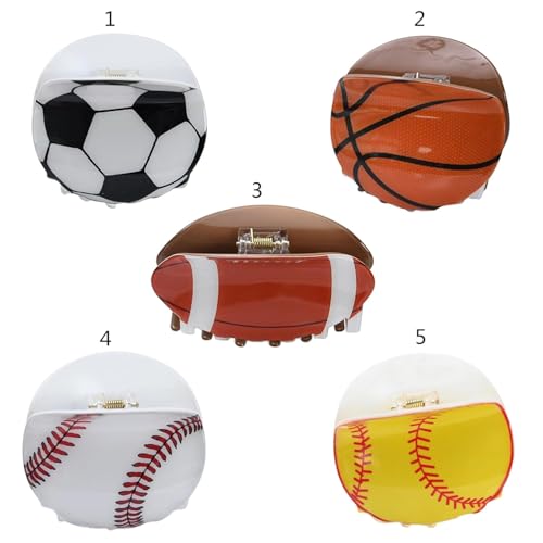 Pinza para cabello amarilla estilo béisbol para mujer miniatura 6