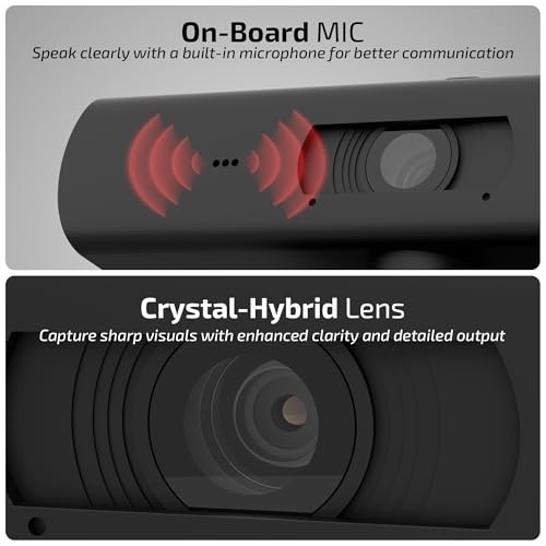 Image of iBall PHOCUS 40A 4K 30FPS UHD Webcam with Mic, Autofocus, Auto Light Correction, Auto Exposure, 360 Rotation, Tilt Adjustable, Privacy Slider, 8MP Sensor, Tripod Mount, USB Camera for PC & Laptop