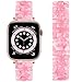 JR.DM Resin Stretchy Watch Band Compatible with Apple Watch Band 38mm 40mm 41mm Starry Pink Light Watch Strap Wristband iWatch Bracelet for Women Girls iWatch Series Ultra/SE/8/7/6/5/4/3/2/1 (Small)