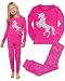 SUPER SOFT "UNICORN" 2 PIECE PAJAMA SET 100% COTTON (SIZE 12M-7Y) +2 FREE GIFTS Pink/grey, 4 years