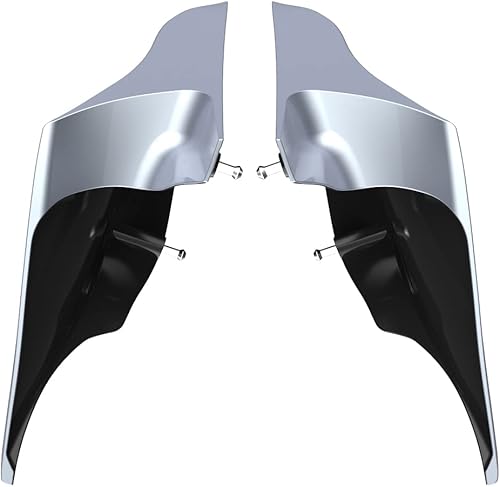 Miniatura 353 de Advanblack Barracuda - Cubiertas laterales estiradas plateadas (brillantes), paneles extendidos para Harley Touring Street Glide Road Glide Electra