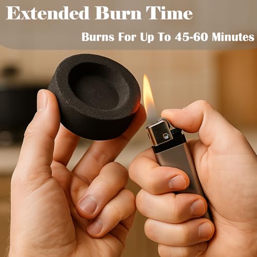 Image of SIGNAMIO Long Lasting Odorless Quick Light Charcoal Tablets - Easy Ignition Coal - for Incense & Bakhoor - Burn Time Up to 45 Minutes - Pack of 10 Roll (100 DISC) DN-2