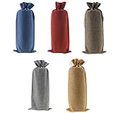 kit vino casero Paquete: incluye 20 bolsas de vino de arpillera. 5 colores beige, vino, gris, azul y café. 4 unidades de cada color. Adecuado para su uso, ideal para manualidades y decoración.