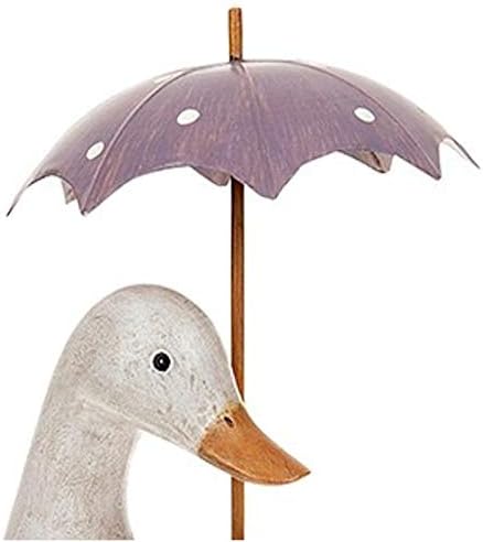 Shudehill Giftware Pink and Lilac Polka Dot Duck & Baby with Umbrella Ornament
