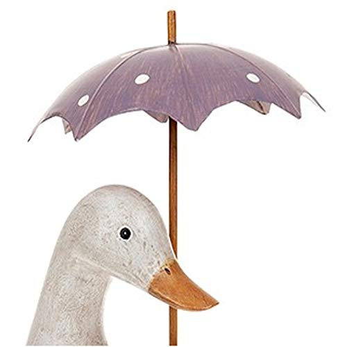 Shudehill Giftware Canard et bébé avec Parapluie Rose et Lilas à Pois