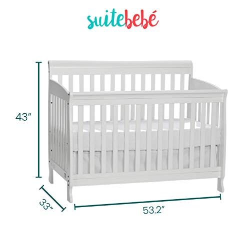 Suite Bebe Riley 4-In-1 Convertible Crib, White #TOP3
