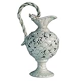 Fatto a mano Vaso centrotavola, anfora traforata dipinta e realizzata a mano in ceramica artistica italiana.
