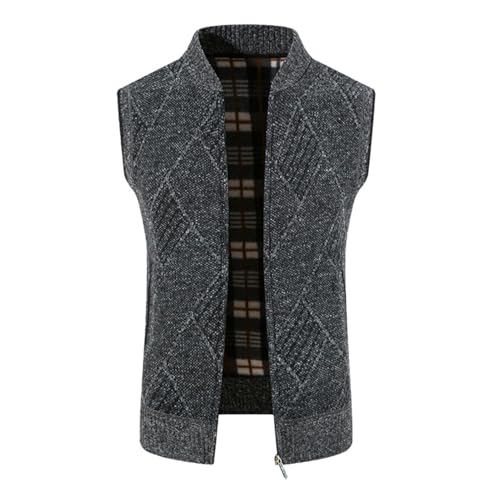 Cardigan en tricot haut de gamme doublé peluche veste d'hiver élégante pour homme