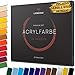 LIEBERGE Acrylfarben Set Premium – 24 intensive Farben à 12ml mit hoher Deckkraft – Acrylfarbe für Leinwand, Holz, Beton, Stein, Glas, Keramik uvm. (24 Farben, 12ml)