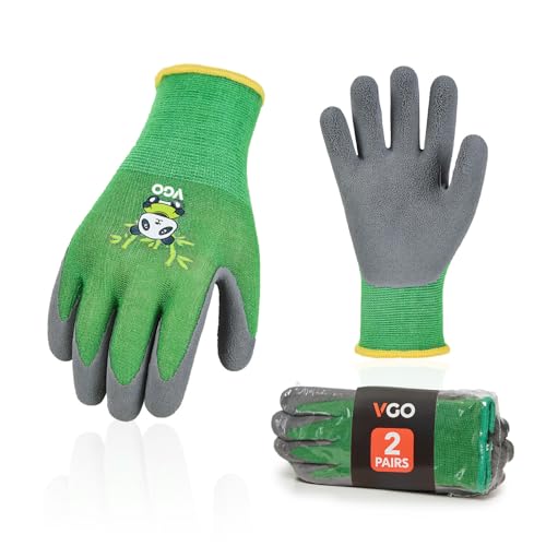 Vgo... 2 Paires de Gants de Jardinage et de Sécurité Souples en Caoutchouc, Latex à Tremper (RB6026)