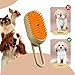 3-in-1 Steam Pet Brush for Cats & Dogs – Self-Cleaning Grooming Comb with Spray Mist, Massage & Shedding, Rechargeable USB, Anti-Static, Foldable Handle – Kakhi