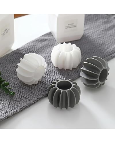 Image of Silicone Laundry Balls for Washing Machine Reusable Anti-Tangle & Anti-Winding Washer Balls for Deep Cleaning - Grey & White Fabric Softening Scrubber Balls for Clothes & Bedding(Pack of 10).