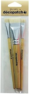Décopatch - Ref PACKPCSOIEO - Pack of 3 Hog Hair Bristle Brushes - 2x 18cm, 1 x 20.5cm - Suitable for Use on All Surfaces, Less Brush Streaks, Easy to Clean