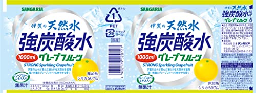 サンガリア 伊賀の天然水 強炭酸水 グレープフルーツ 1000ml×12本