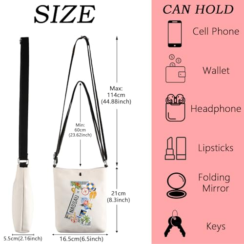 WSNANG Bahamas Vacation Souvenir Shoulder Bag Nassau Travel Crossbody Bag Bahamian Caribbean Island Sea Lovers Gift (Nassau CB)3