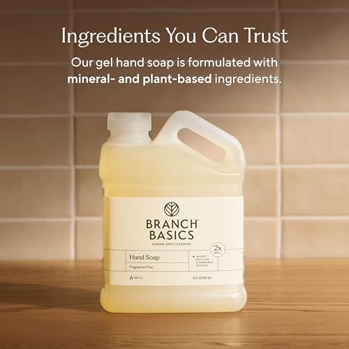 Image of Branch Basics Gel Hand Soap Refill - 32oz | Fragrance-Free, Plant-Based | Plant & Mineral Based Formula Made with Aloe, Chamomile & Meadowfoam Oil | Gentle & Safe for Sensitive Skin