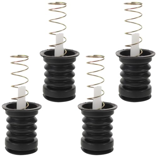 Luxshiny 4 Sets Washing Machine Drain Valve Seal Plug Replacement with Spring Pull Rod, Rubber and Plastic Sturdy Drainage Stopper for Washer Dryer, Prevents Water Leaks and Improves