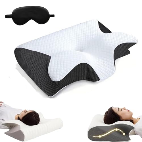 Dreamsleepz Nackenkissen Ergonomisches Memory-Schaum-Kissen mit Konturierter Unterstützung für Seitenschläfer, Rückenschläfer und Bauchschläfer...
