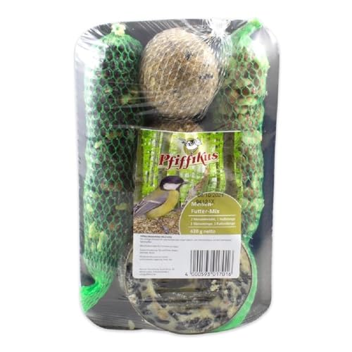 Uccelli selvatici Futtermix Pfiffikus, 5 pezzi, 420 g su ciotola