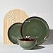 Pokini Stoneware Dinnerware Sets, Ceramic Plates and Bowls Set, Microwave & Dishwasher Safe Kitchen Dishes, Modern Dinner Salad Plates | Cereal Bowls, Dishware Sets Service for 4 Sage Green